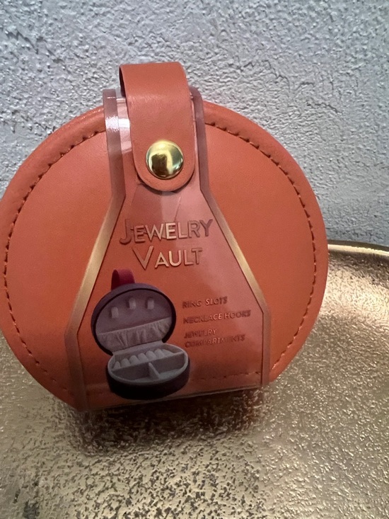Jewelry Vault Travel Accessories - #1672**Unisex’s Round Coral Jewelry Vault Travel Case